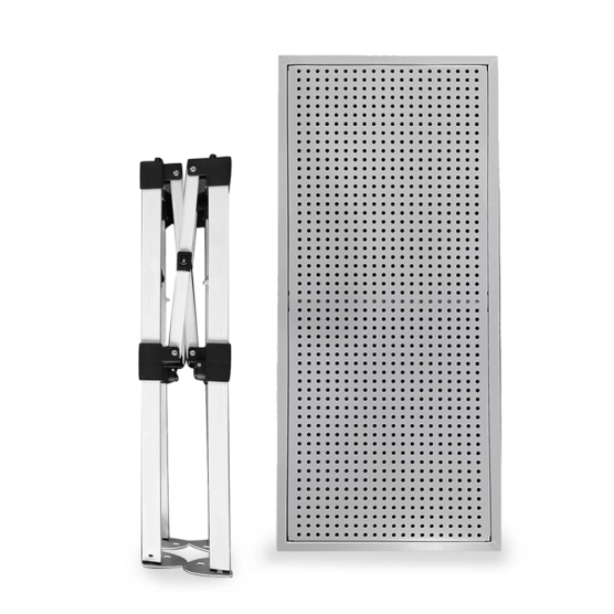 Table Comptoir Pliante 1m en acier avec son plateau ajouré de largeur 40cm