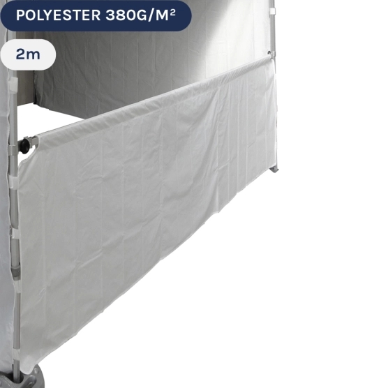 Demi-paroi blanche en 380gr/m2 de 2m pour barnum pliant