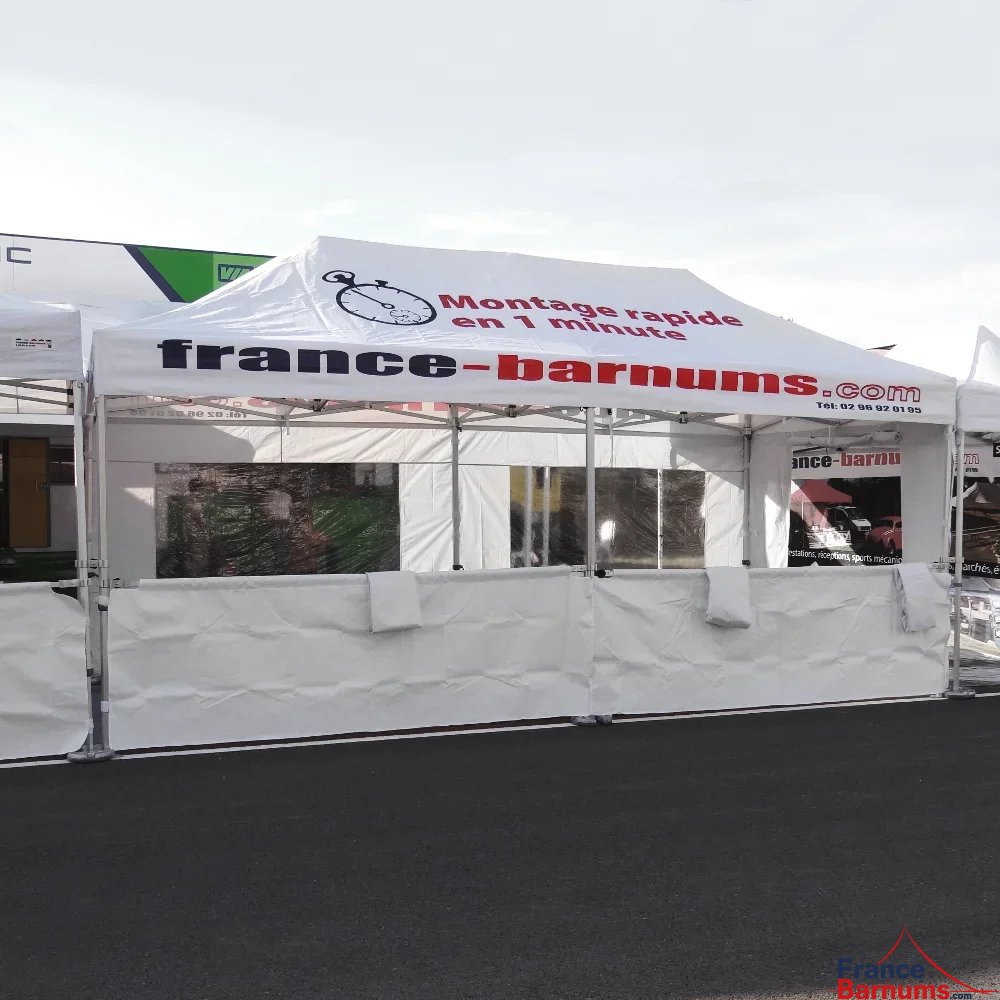 Demi-paroi de 3m en 580gr/m² pour barnum pliant