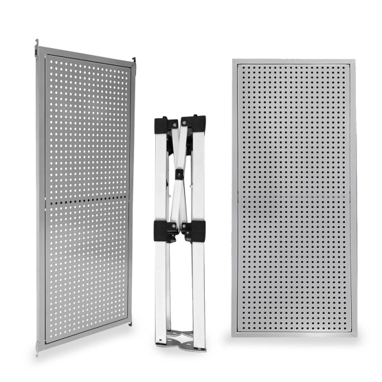 Présentoir comptoir métallique pliant 1m x 40 cm avec pieds réglables en hauteur