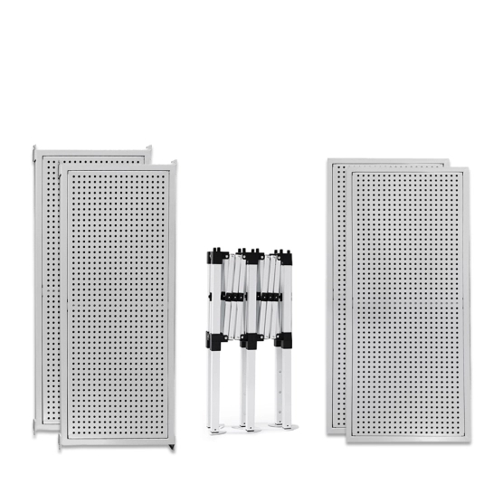 Encombrement minimal une fois pliée de la table comptoir pliante de 2m de long et de 40cm de large