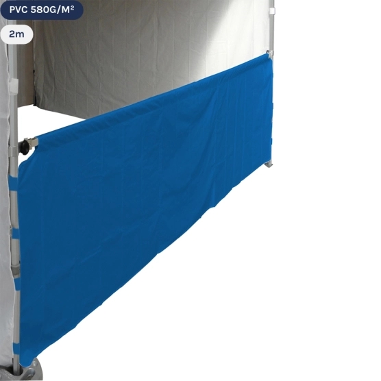 Demi-paroi bleu de 2m en 580gr/m² pour barnum pliant