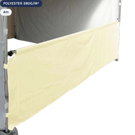 Demi-paroi beige de 4m 380g pour barnum pliant