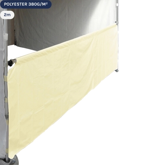 Demi-paroi beige en 380g/m2 de 2m pour barnum pliant