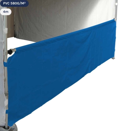 Demi-paroi bleu de 4m en PVC 580g pour tente pliante
