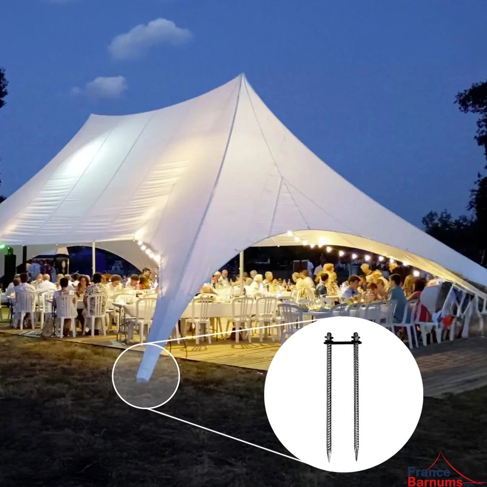 Set de fixation double pour sabot de tente étoile