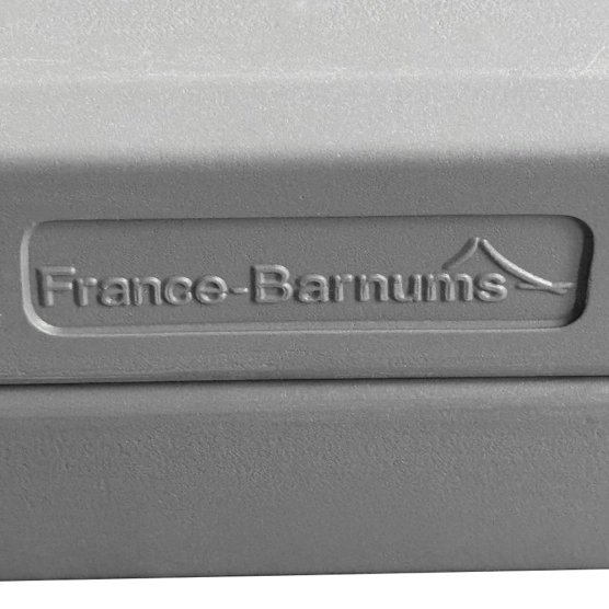 banc pliant gris logo