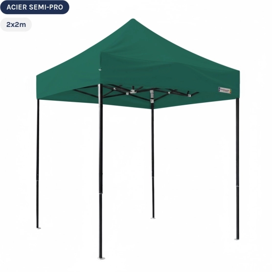 Tente Pliante Tonnelle Acier Semi Pro 2mx2m VERT EMERAUDE