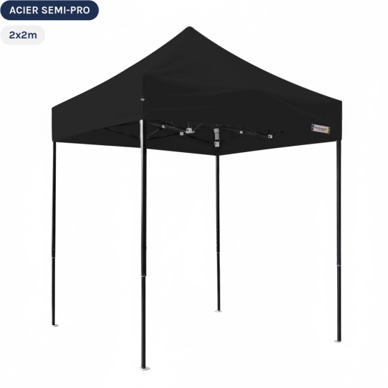 Tente Pliante Tonnelle Acier Semi Pro 2mx2m NOIR