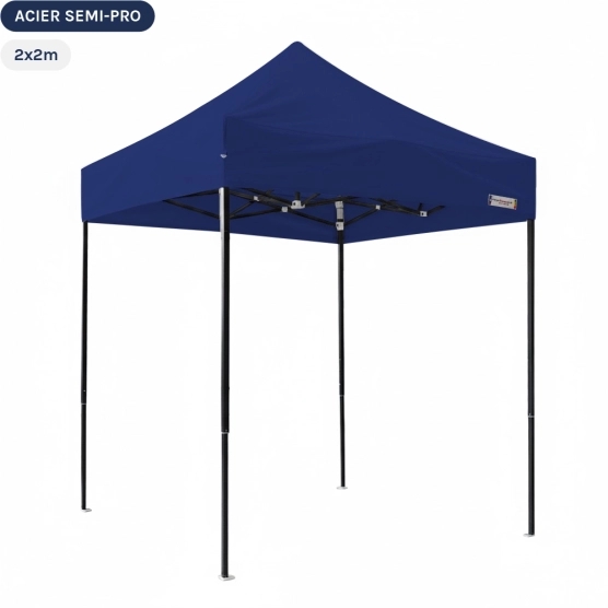 Tente Pliante Tonnelle Acier Semi Pro 2mx2m BLEU