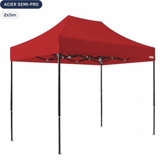 Tente Pliante Tonnelle Acier Semi Pro 2mx3m ROUGE