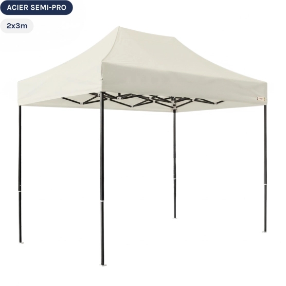 Tente Pliante Tonnelle Acier Semi Pro 2mx3m BEIGE