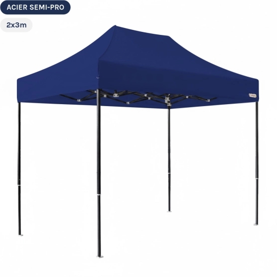 Tente Pliante Tonnelle Acier Semi Pro 2mx3m BLEU