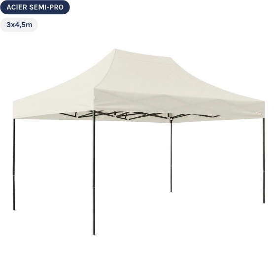 Tente Pliante Tonnelle Acier Semi Pro 3mx4,5m BEIGE