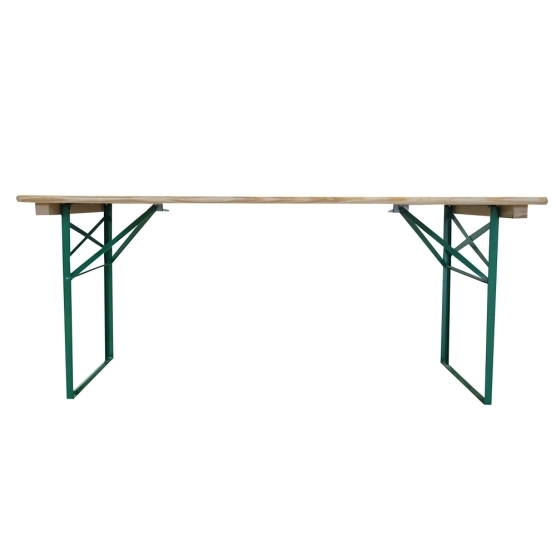 Table bistrot de 180x70cm avec pied en acier modèle cornière vert