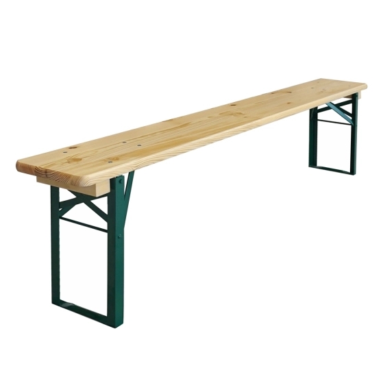 Le banc pliant de brasserie est en bois et acier