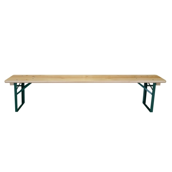 Le banc de bistrot avec pied cornière vert de face