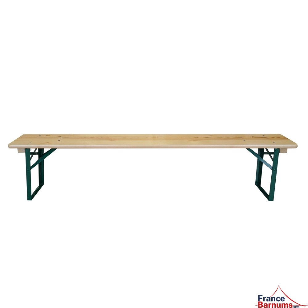 Le banc de bistrot avec pied cornière vert de face