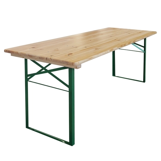 Table bistrot de 180x70cm avec pied en acier modèle cornière vert