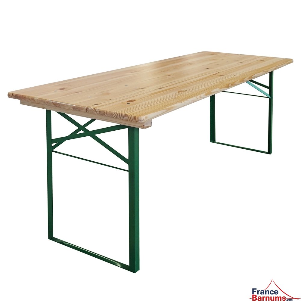 Table bistrot de 180x70cm avec pied en acier modèle cornière vert