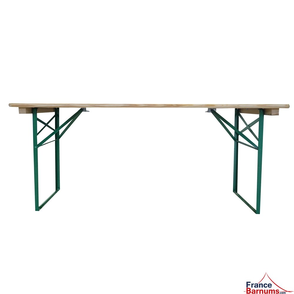 Table de brasserie de 180cm de longueur en bois et acier