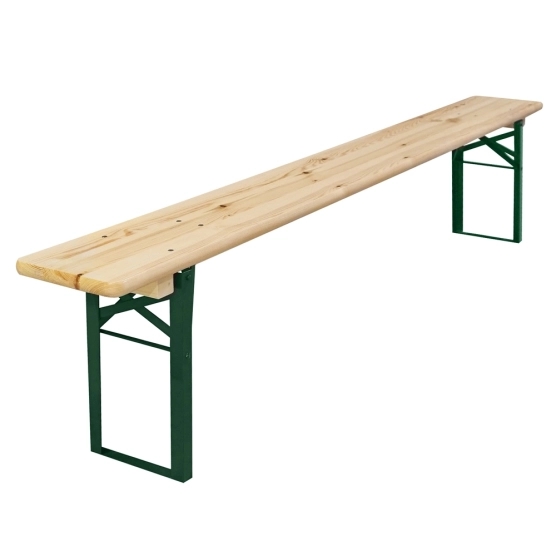 Le banc pliant de brasserie est en bois et acier