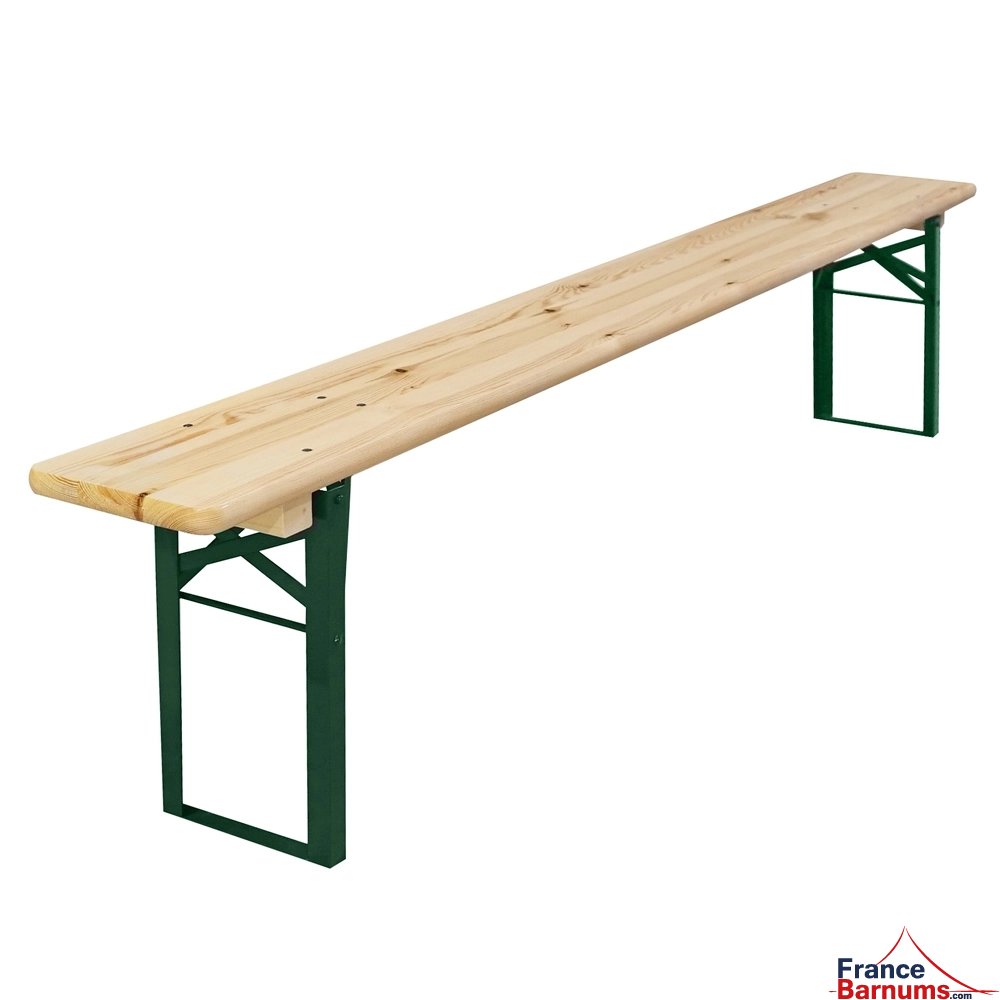 Le banc pliant de brasserie est en bois et acier