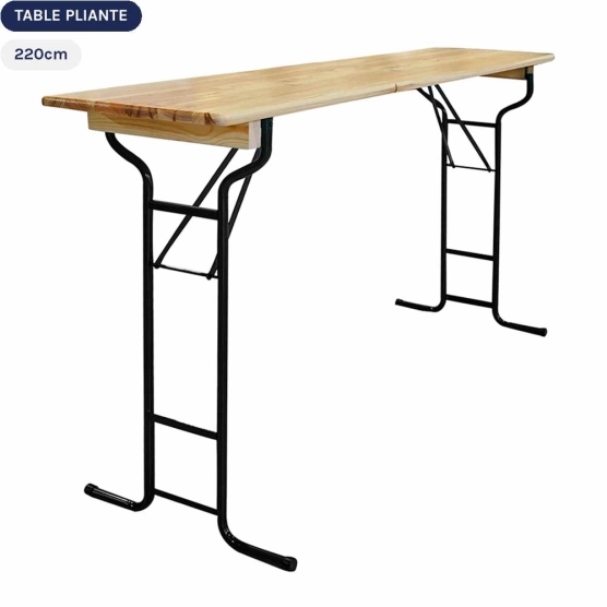 Notre table buffet rectangulaire en bois est haute de 110cm