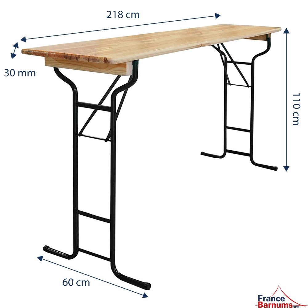 À la fois belle, robuste et pratique, notre table de brasserie haute rectangulaire a un plateau d'une épaisseur de 30mm en bois.