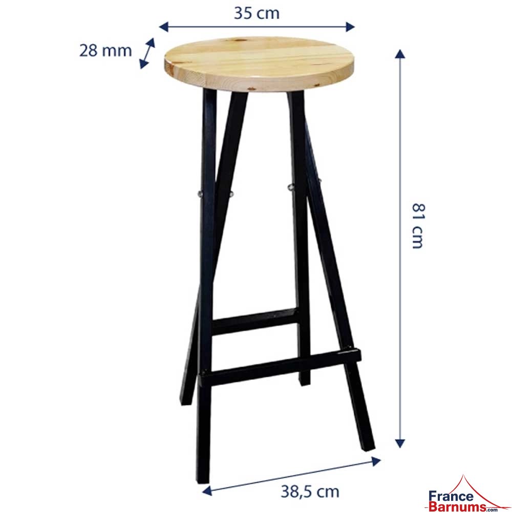 Dimensions du tabouret déplié