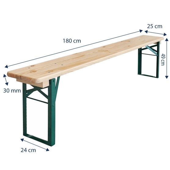 Dimensions du banc en bois bistrot avec piétement en acier