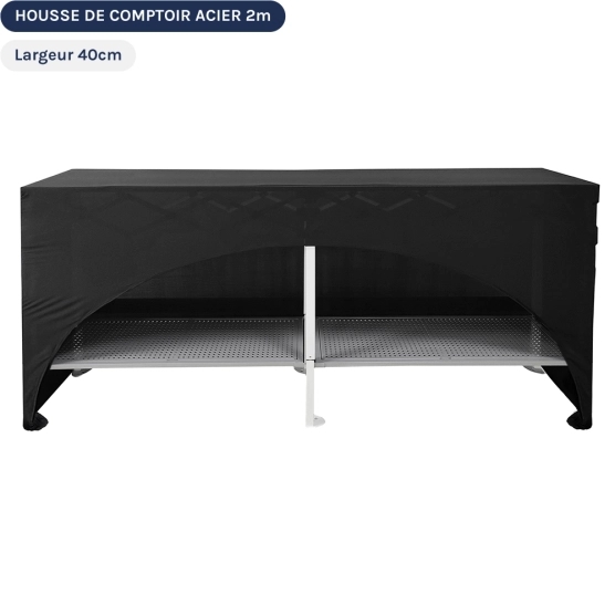 Housse de comptoir acier de 2m de long et 40cm de large
