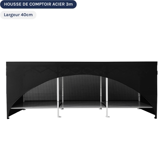 Housse de comptoir acier de 3m de long et 40cm de large