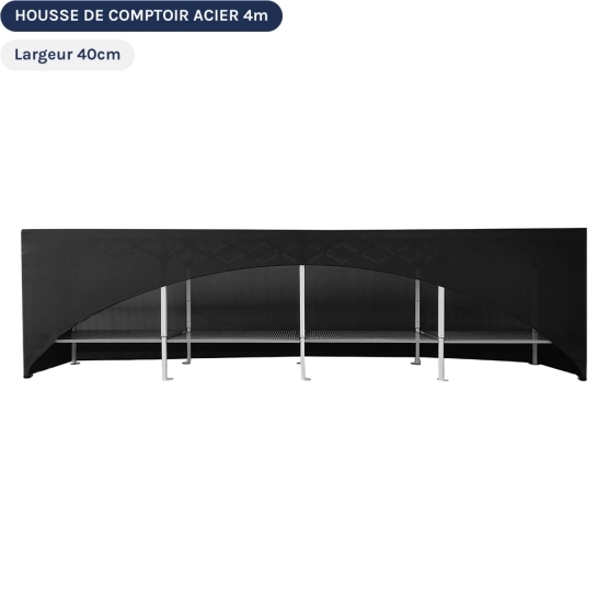 Housse de comptoir acier de 4m de long et 40cm de large