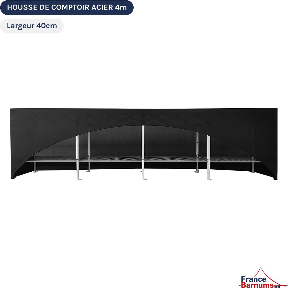 Housse de comptoir acier de 4m de long et 40cm de large