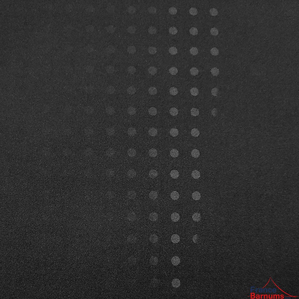 Housse noire pour comptoir acier en Polyester et stretch avec patin de fixation sur 2 pieds d'angle