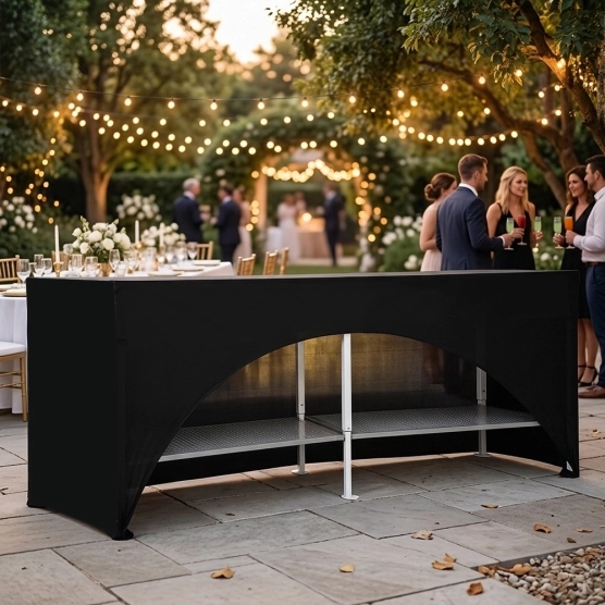 Housse de comptoir acier de 2m de long en noir