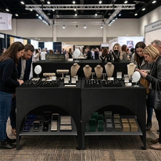 En un clin d'oeil, vos tables comptoirs présentoirs sont recouvertes et prêtes à l'emploi grâce à ces housses adaptées