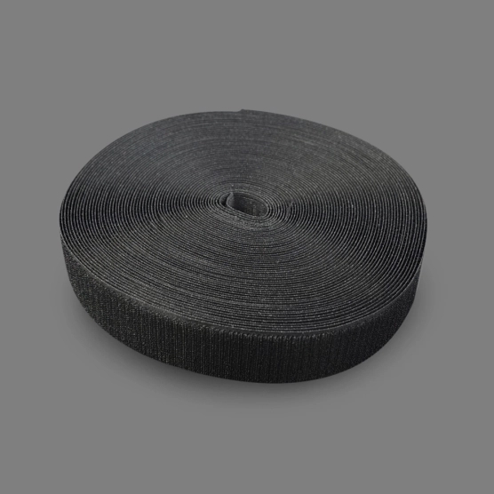 Rouleau de velcro de 2,5m pour bâche de barnum pliant - Côté "Crochets" Noir
