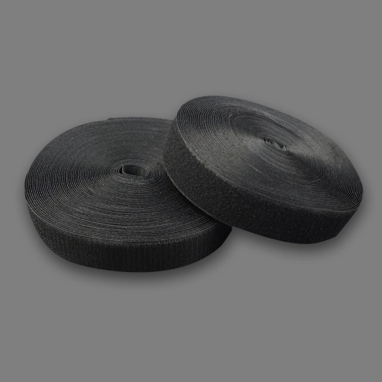 Pack de Rouleaux de velcro de 2,5m pour bâche de barnum pliant - 1x Côté "Velours" et 1x "Crochets" Noir