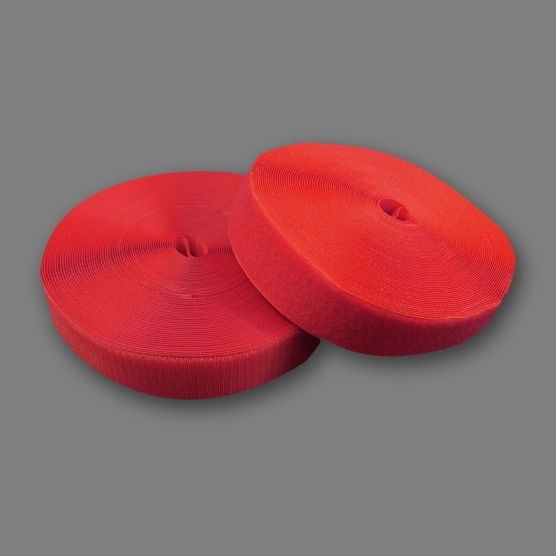 Pack de Rouleaux de velcro de 2,5m pour bâche de barnum pliant - 1x Côté "Velours" et 1x "Crochets" Rouge
