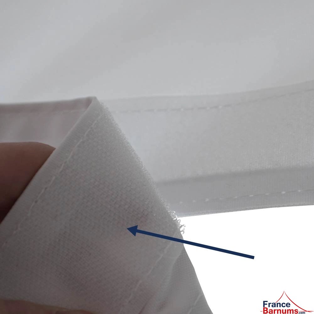 Rouleau de velcro de 2,5m pour bâche de barnum pliant - en situation crochet
