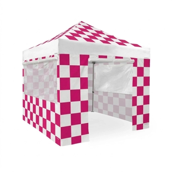 version 3d barnum pliant capsule Capsule RALLYE ROSE avec entourage complet structure 45 luxe