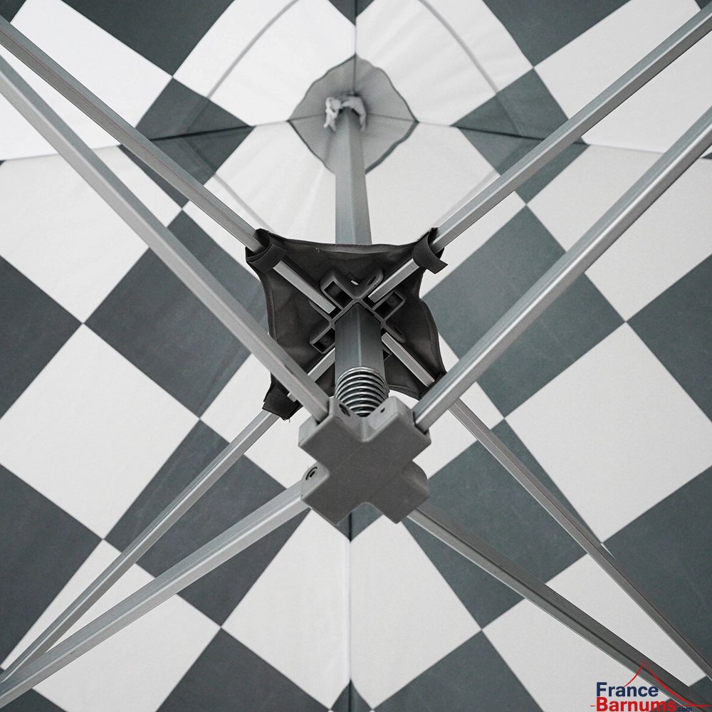 Mât du Barnum imprimé racing noir (structure 45 luxe)