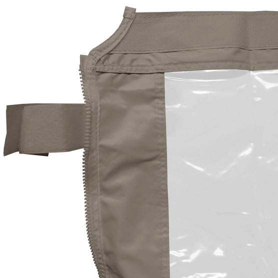 passants velcro paroi transparente taupe
