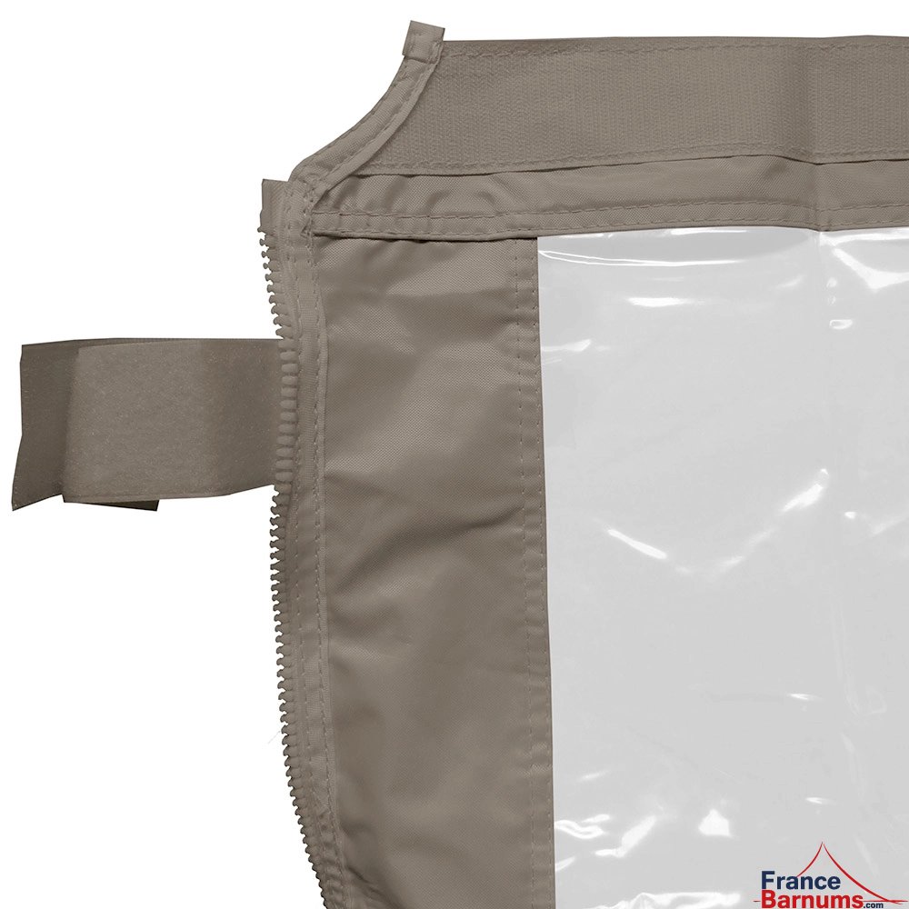 passants velcro paroi transparente taupe