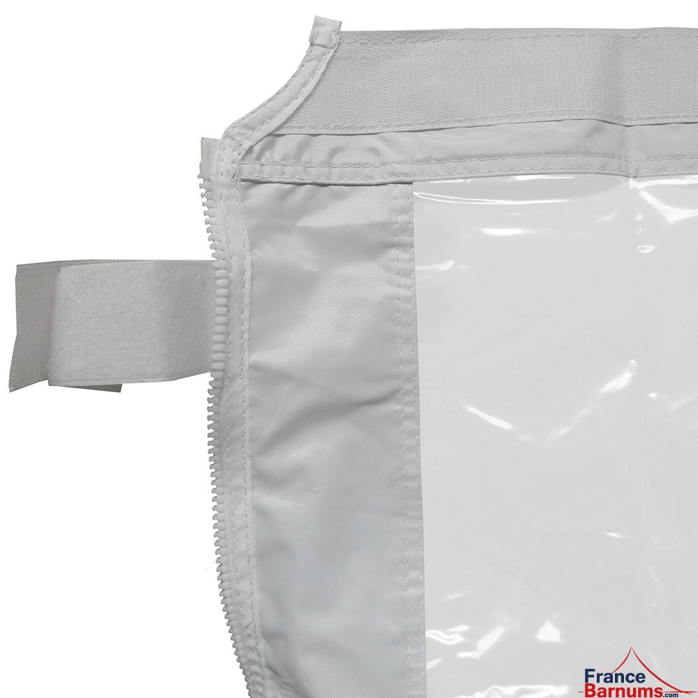 passants velcro paroi transparente blanche
