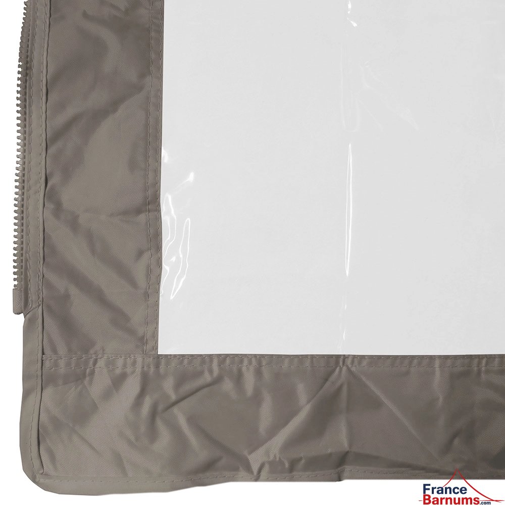 bordure avec fermeture éclair mur transparent taupe
