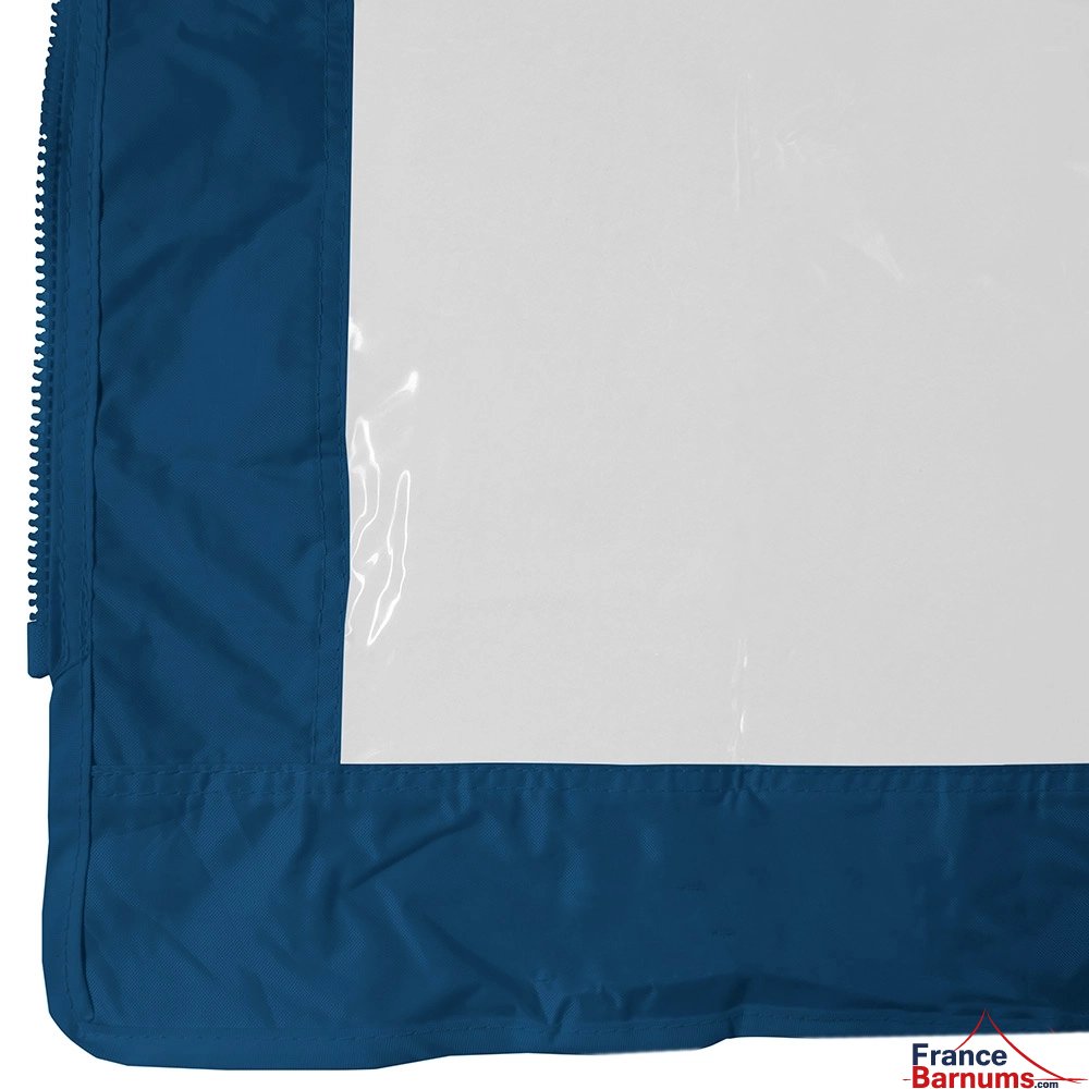 bordure avec fermeture éclair mur transparent bleu