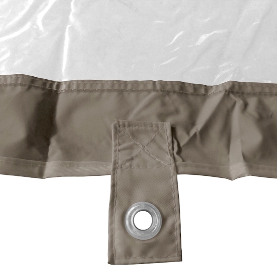 œillet sur mur transparent taupe